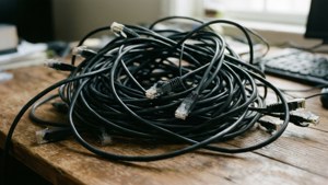 Tangled Black Cables