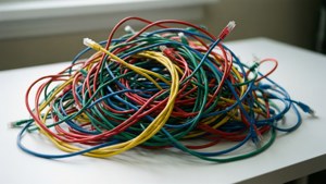 Tangled Rainbow Ethernet Cables
