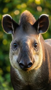 Tapir Portrait Glowing Eyes
