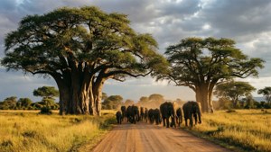 Tarangire Baobab Elephants