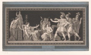 Tarquinius en zijn spinnende vrouw Lucretia