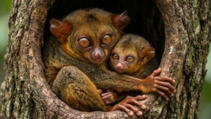 Tarsier Family Snuggle