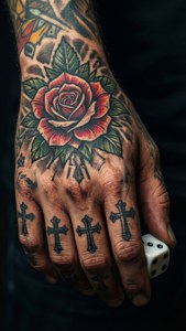 Tattooed Hand with Dice