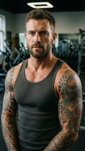Tattooed Handsome Athlete