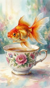 Teacup Goldfish Whimsy