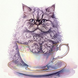 Teacup Laperm Watercolor