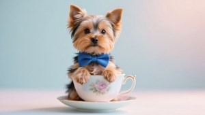 Teacup Yorkie with Bow