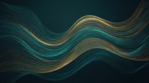 Teal and Gold Waves