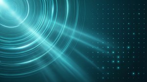 Teal Cyan Concentric Circles