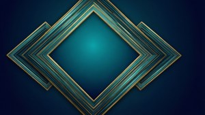 Teal Gold Diamond Border
