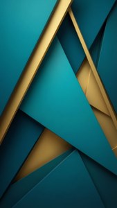 Teal Gold Geometric Layers