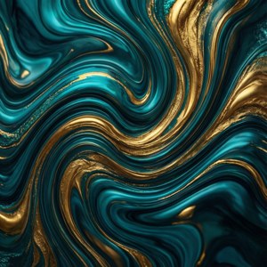 Teal Gold Swirls