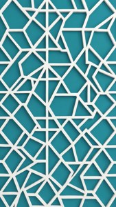 Teal Hexagon Jali