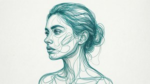 Teal Line Art