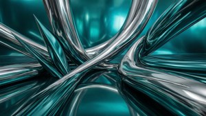 Teal Metallic Abstract