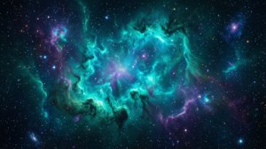 Teal Nebula Space