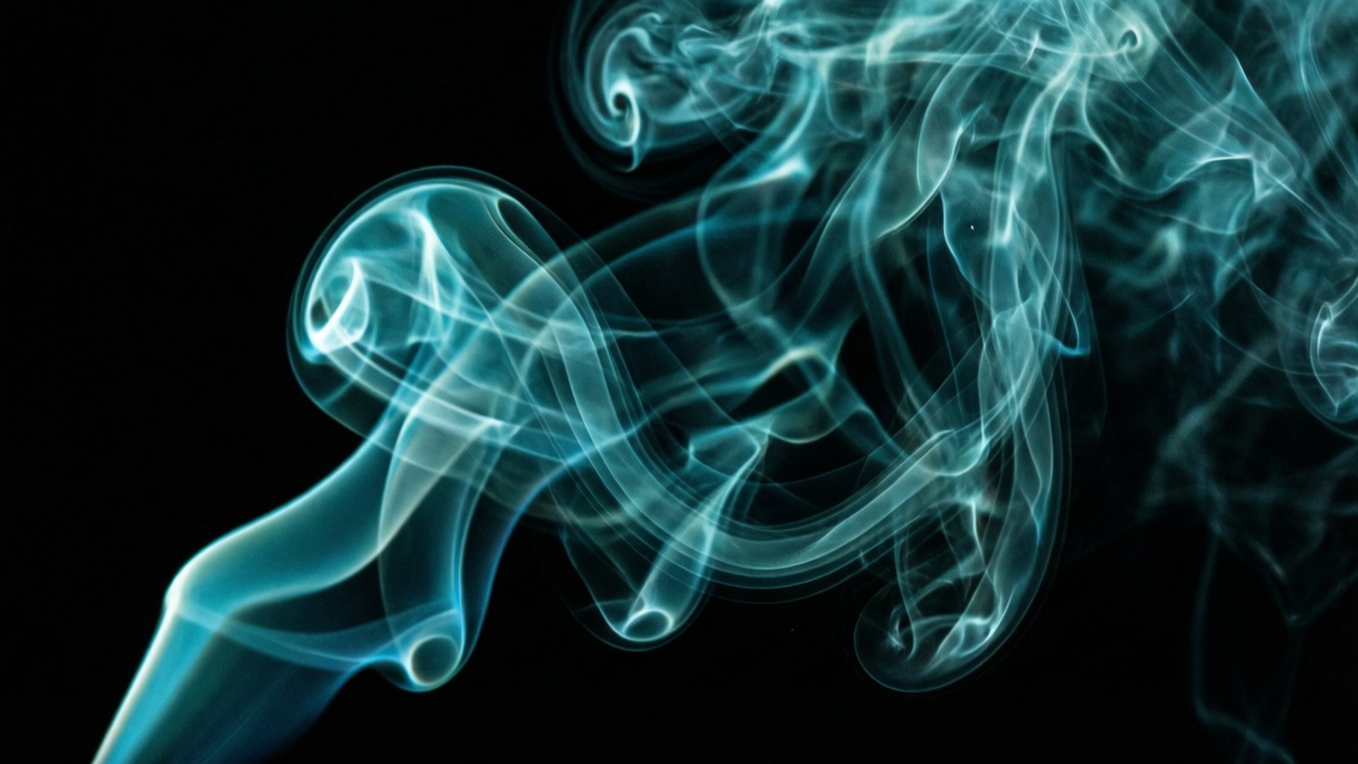 Teal Smoke Swirl by Wallpapers.art Studio