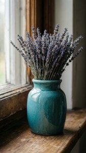 Teal Vase Lavender