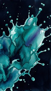 Teal Watercolor Splash