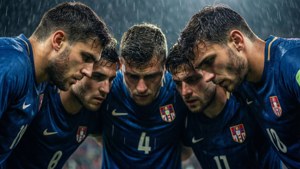 Team Huddle Under Rain