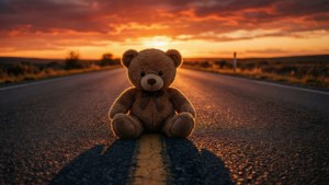 Teddy Bear on Road
