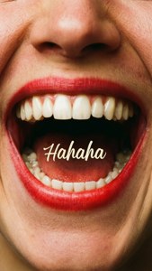 Teeth Laughing Text