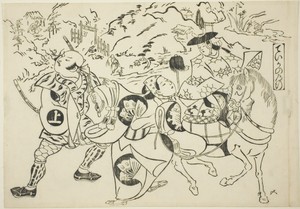 Teika's Journey (Taika no michiyuki), from the series "Famous Scenes from Japanese Puppet Plays (Yamato irotake)"