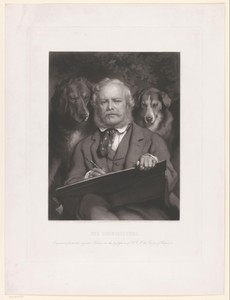 Tekenaar met twee honden