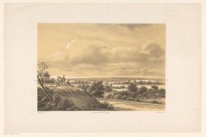 Tekenaars in een landschap