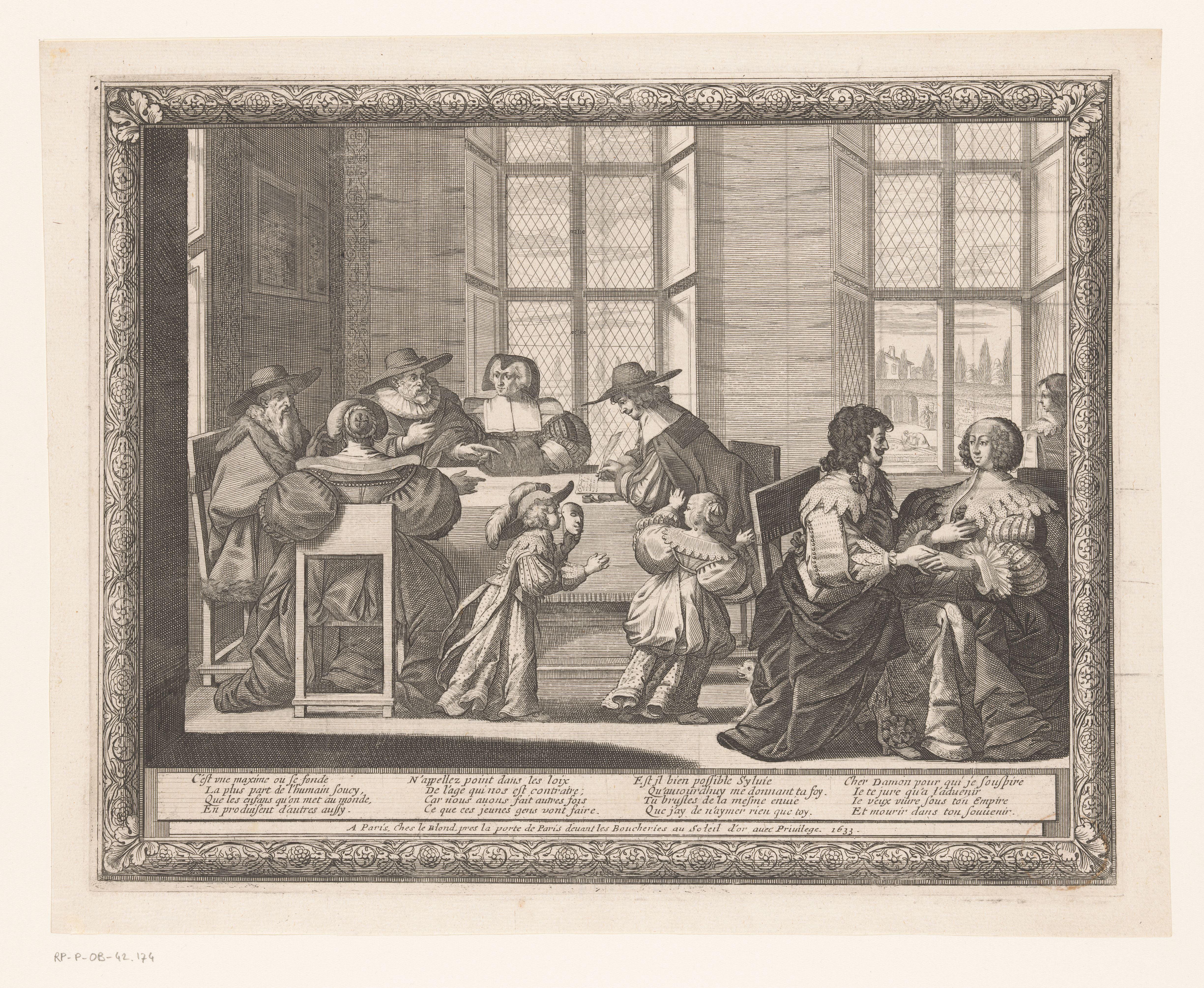Tekenen van het huwelijkscontract by Abraham Bosse