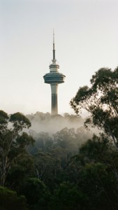Telstra Tower in Mist