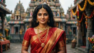 Temple Elegance in Red