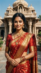 Temple Elegance in Saree