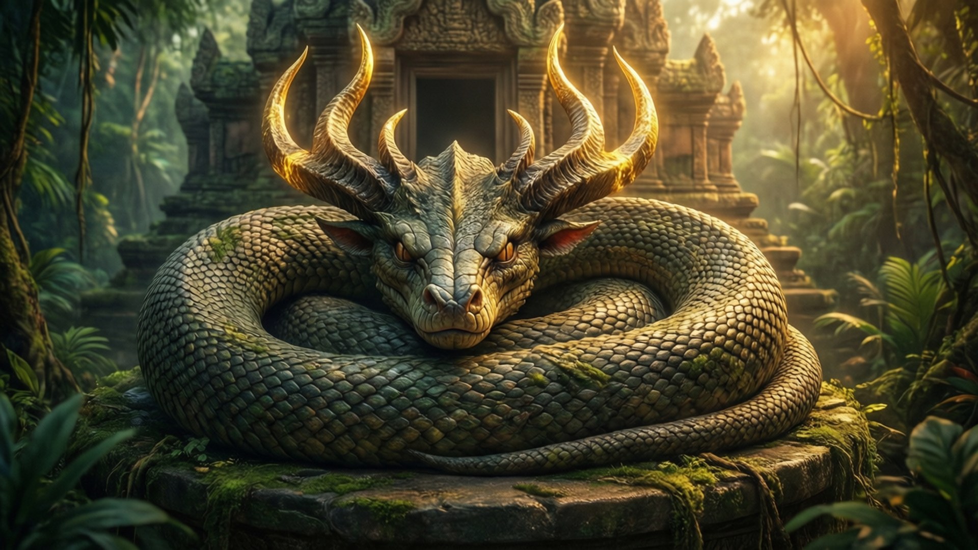 Temple Guardian Serpent by Wallpapers.art Studio