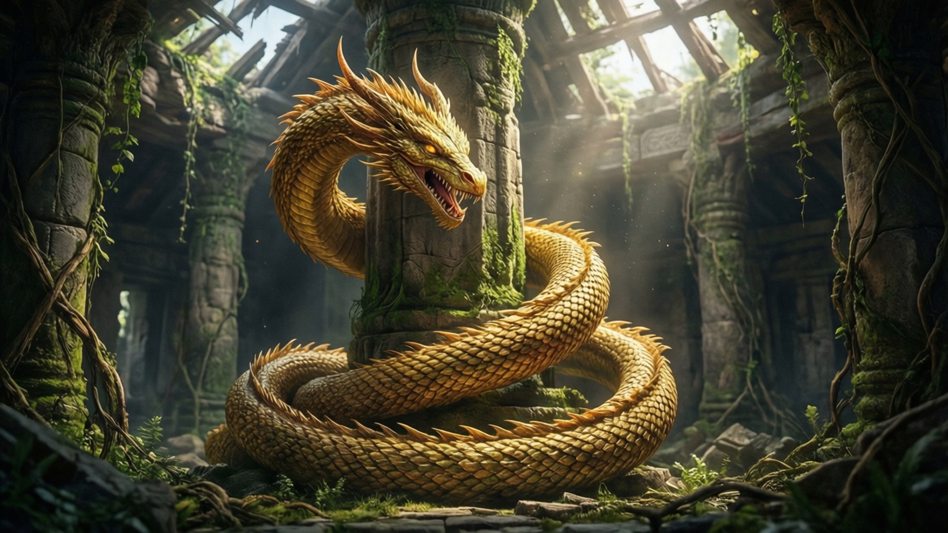 Temple Guardian Wyrm by Wallpapers.art Studio