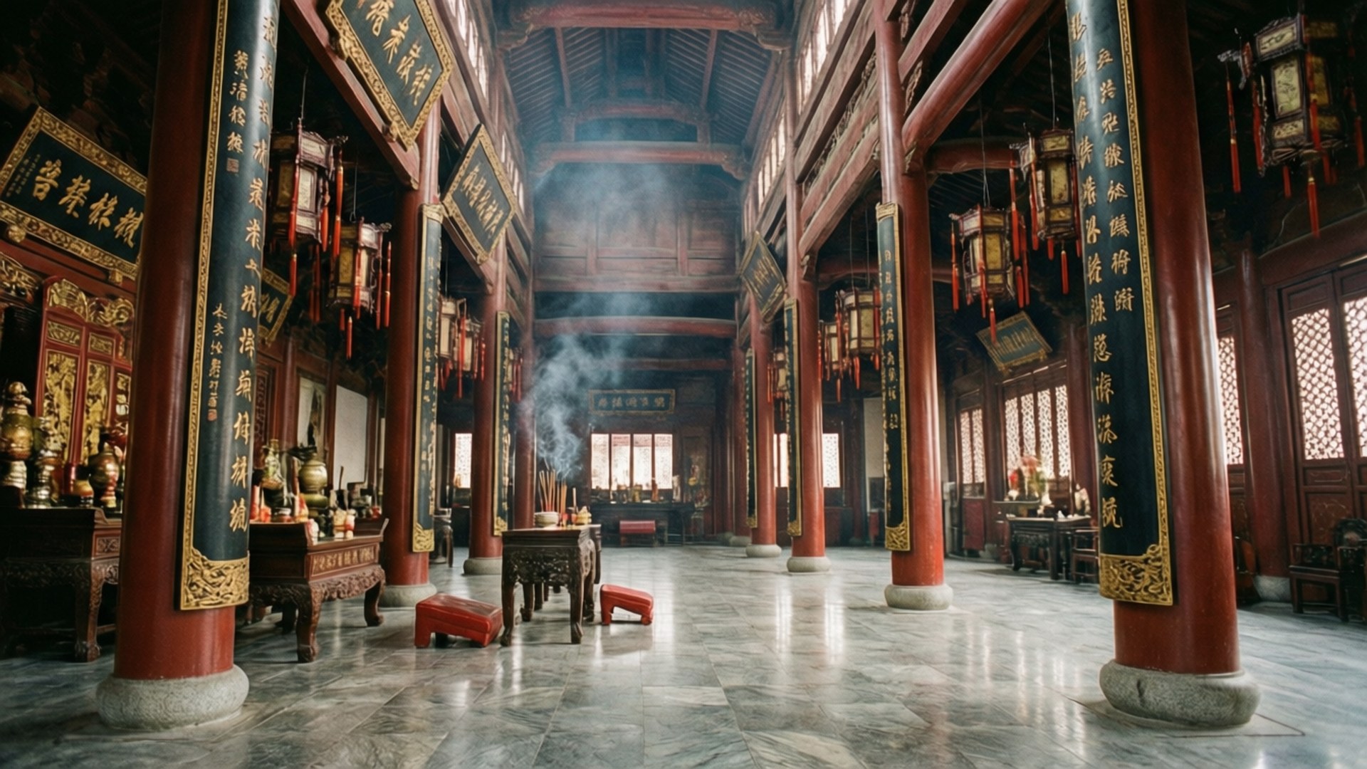 Temple Interior Grandeur by Wallpapers.art Studio