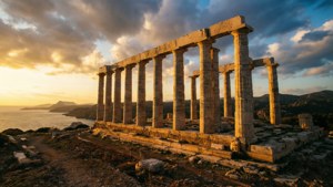 Temple of Poseidon Sunset