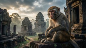 Temple Ruins Macaque