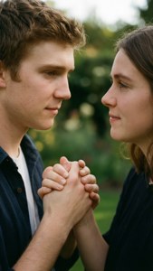 Tender Moment in the Garden