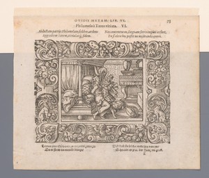 Tereus snijdt de tong van Philomela af
