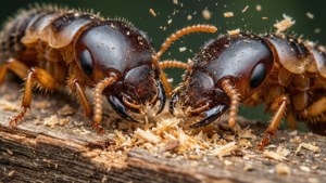 Termites Eating Wood
