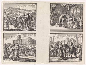Terugkeer uit de Babylonische ballingschap / Nieuwe tempel te Jeruzalem / Esther voor Ahasveros / Triomf van Mordechai