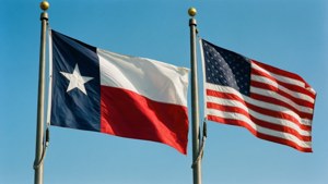 Texas and American Flags