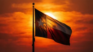 Texas Flag Sunset