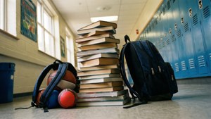 Textbooks in School Locker