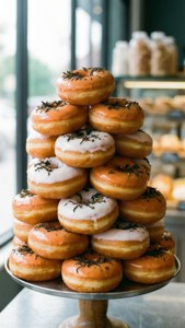 Thai Tea Donut Tower