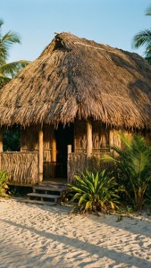 Thatched Hut at Dusk
