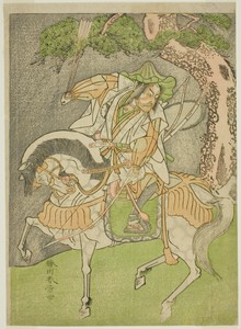 The Actor Matsumoto Koshiro II as Kagekiyo Disguised as Omi Yawatanosuke in the Play Haru wa Soga Akebono-zoshi, Performed at the Nakamura Theater in the First Month, 1772