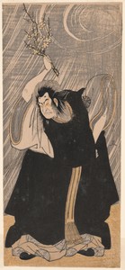 The Actor Nakamura Nakazo I as The Thunder God, an Incarnation of Kan Shojo, in the play "Sugawara Denju Tenarai Kagami" performed at the Morita Theater in the third month, 1780