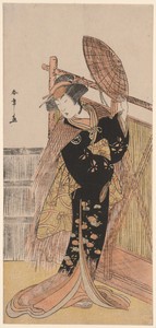 The Actor Segawa Kikunojo III as Michichiba in the Play Azuma no Mori Sakae Kusunoki, Performed at the Ichimura Theater in the Eleventh Month, 1779